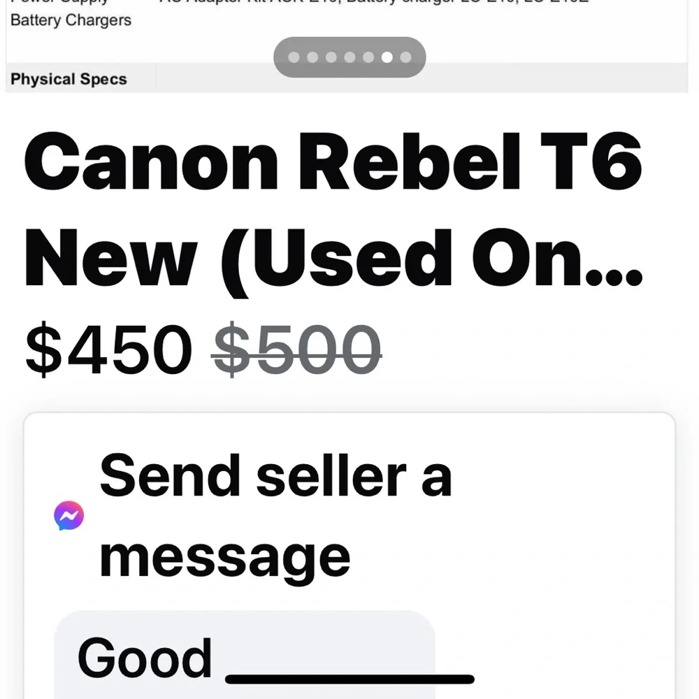 I’m selling my Canon Rebel 6 I used to 2 times still like new